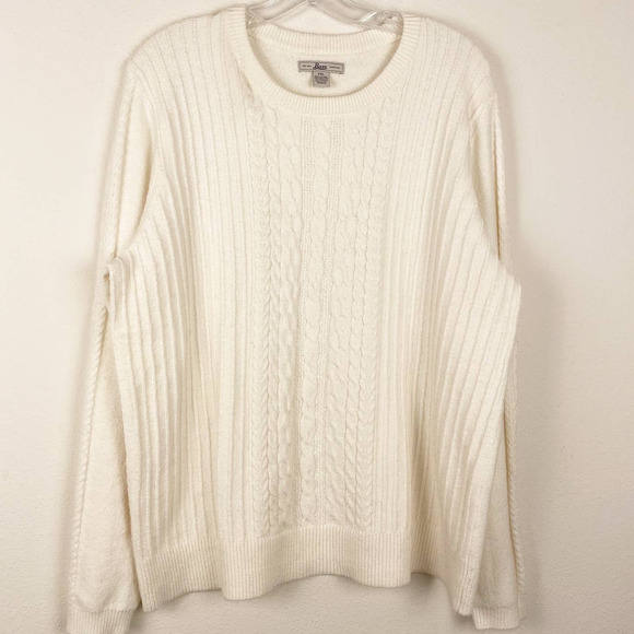 GH Bass Cream Cable Knit Sweater XXL - Picture 1 of 3